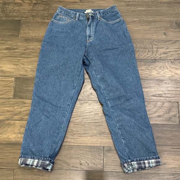 L.L. Bean Denim - L.L. Bean Blue Original Fit with Plaid Cuffs
